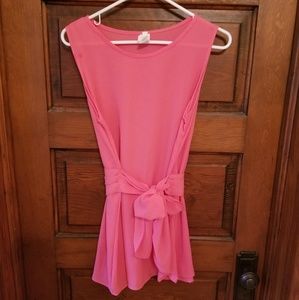 Pink blush tied tunic top